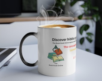 Bookshelf Coffee Mug, Ceramic Color-Changing Heat-Sensitive Design