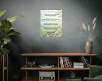 自己再発見の詩キャンバス - 水彩画による森の小道アート