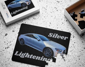 Silver Car Puzzle: 30-Piece Educational Toy for Kids