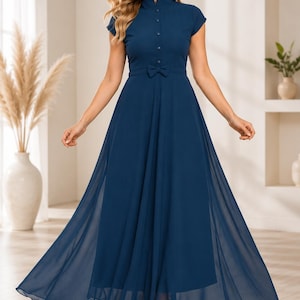 navy blue flowy dress YGroup_colourway-taleah