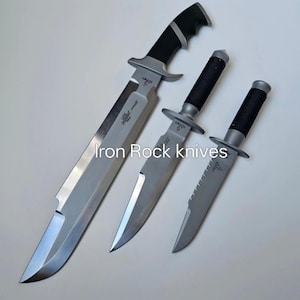 Lot of 3 | Handmade Jack Crain LLS Hunter & Predator Bowie Knife Arnold Schwarzenegger movie Knife Built Like Original | Gift for him LOT OF 3