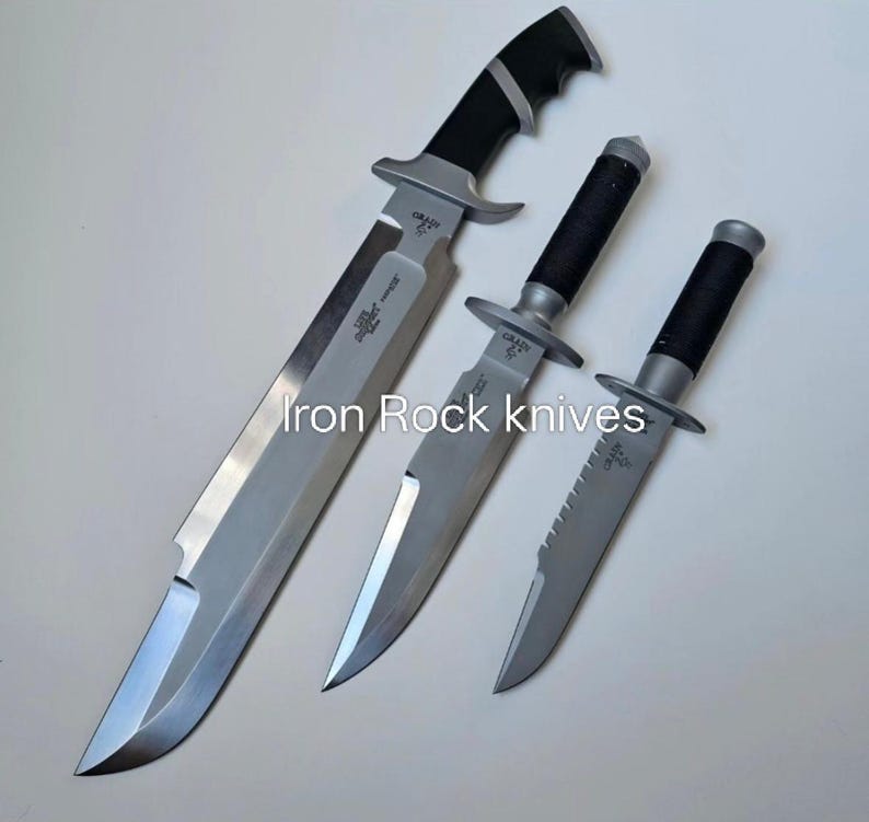 Lot of 3 | Handmade Jack Crain LLS Hunter & Predator Bowie Knife Arnold Schwarzenegger movie Knife Built Like Original | Gift for him LOT OF 3