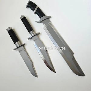 Lot of 3 | Handmade Jack Crain LLS Hunter & Predator Bowie Knife Arnold Schwarzenegger movie Knife Built Like Original | Gift for him image 2