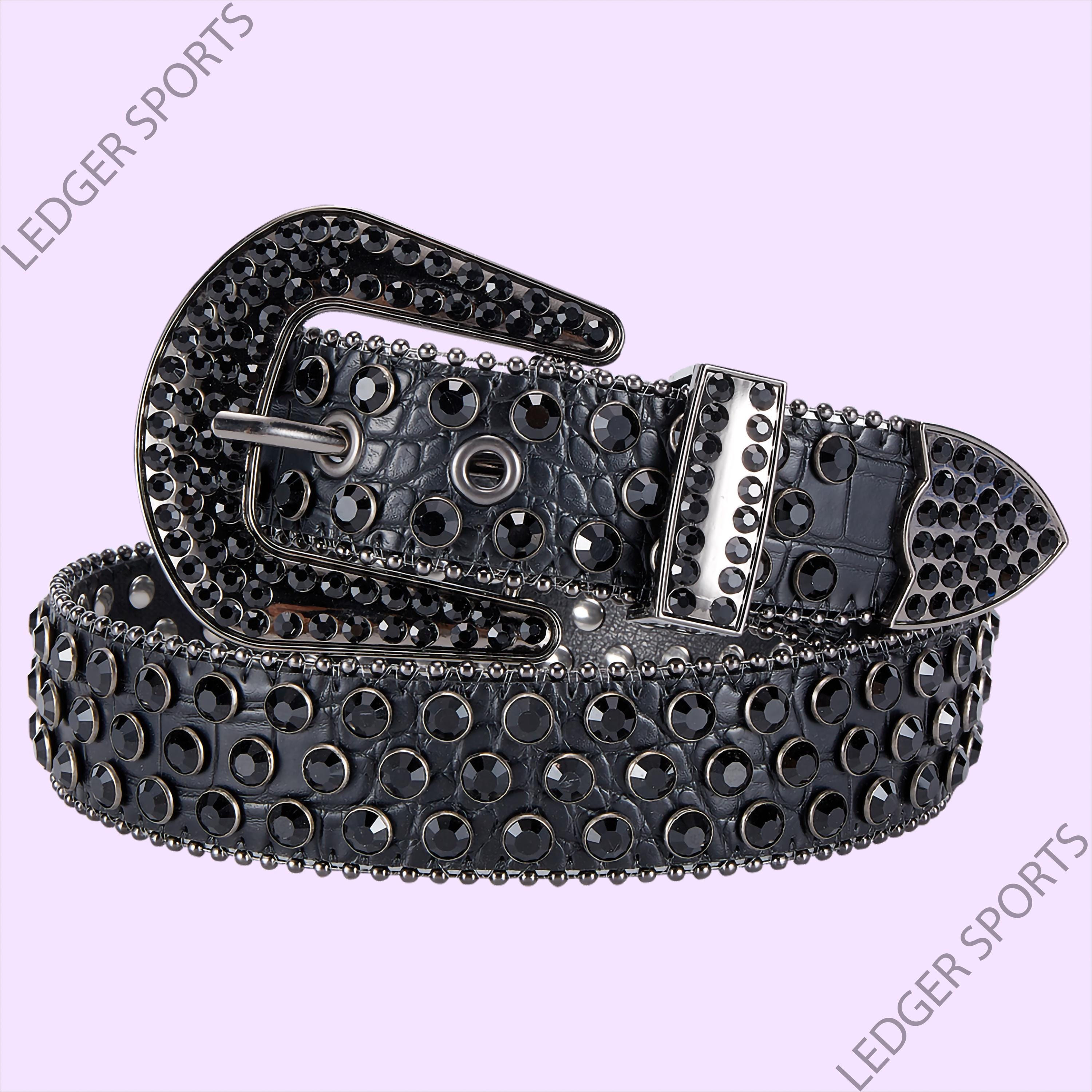 Womens Black Western Bling Belt - Etsy display picture 2