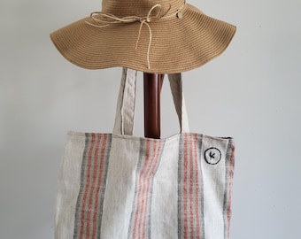 Handmade Printed Canvas Fabric Daily Tote Bag, Everyday Shopping Shoulder Bag