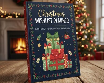 Christmas Wishlist Planner Kids, Family & Personal Gift Lists Digital Download
