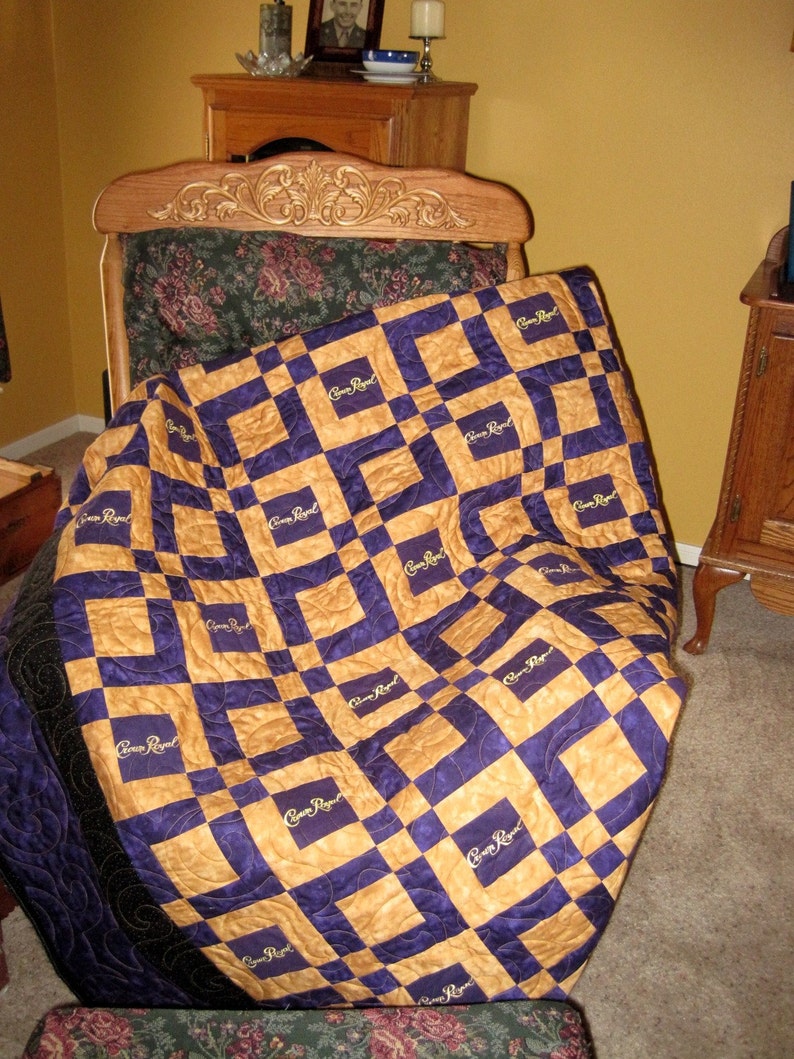 Lap Sized Crown Royal Quilt Made from Your Bags image 3