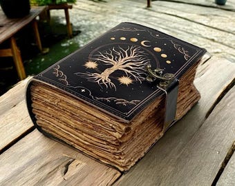 400 Page Tree of life Leather Journal Book of Shadows Blank Spell Book Witchcraft Tree of life Leather Journal Sketchbook Gift for Women
