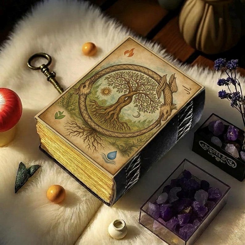 400 Pages Tree of Life Grimoire Leather Journal for Women and Men Spell ...