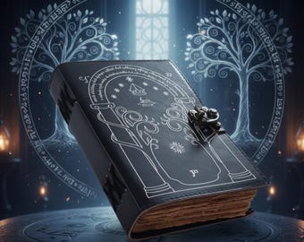 Puertas de Durin Tolkien El Señor de los Anillos Diario de Cuero El Libro de las Sombras Diario Grimorio Decoración Diario de Brujería de Cuero regalos para mujeres