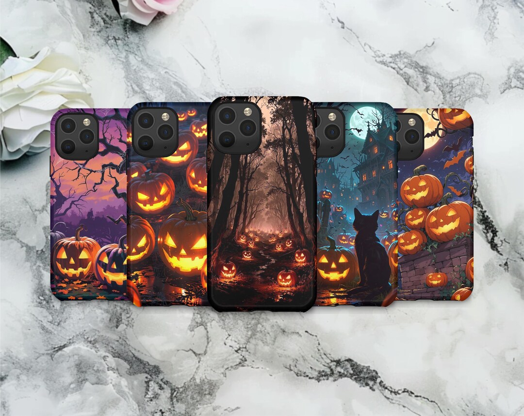 Jack O’lantern Halloween Phone Case Pumpkin Design for iPhone 16 15 14 ...