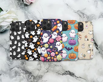 Cute Ghost Halloween Phone Case Kawaii Spooky Design for iPhone 16 15 14 13 12 11 Pro Max Samsung S25 S24 S23 S22 Ultra
