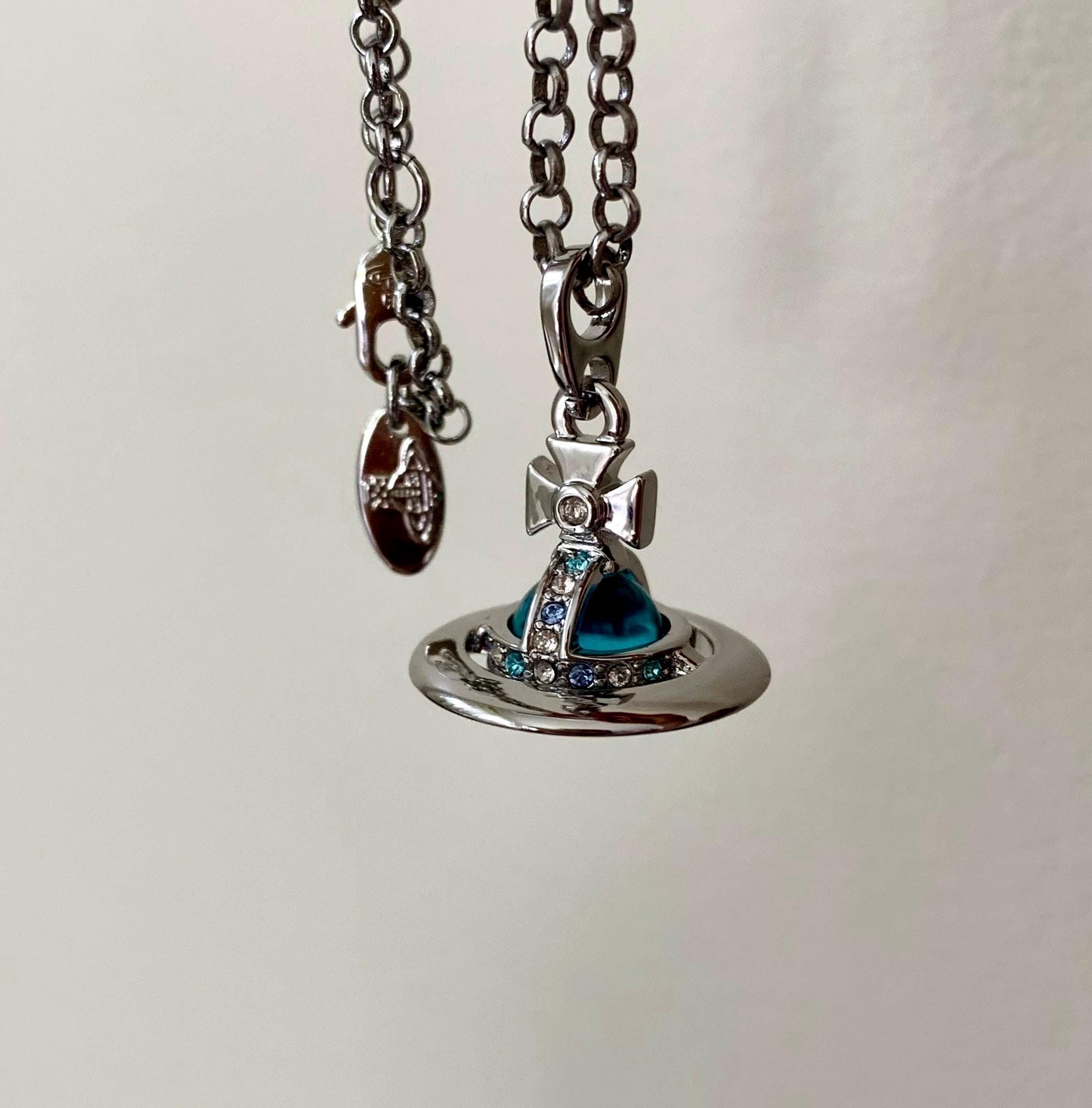 Vivienne Westwood Tiny Blue Orb Pendant Necklace - Etsy