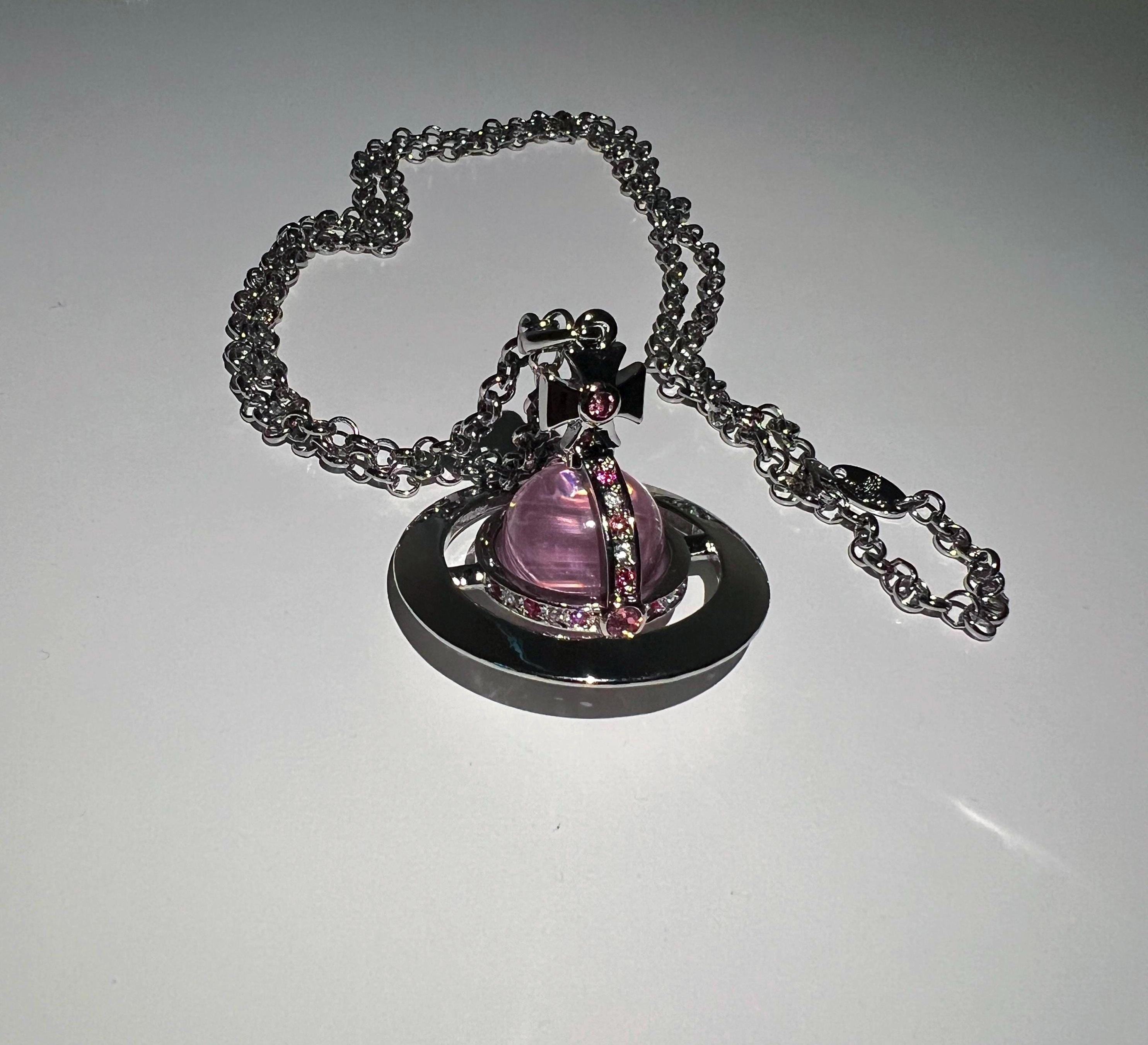 Vivienne Westwood Pink Orb Silver Necklace - Small - Etsy