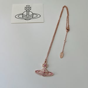 Vivienne Westwood Gold Necklace, Pink Saturn Orb Pendant - Etsy