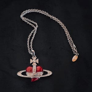 Vivienne Westwood Necklace Red Heart Orb - Etsy