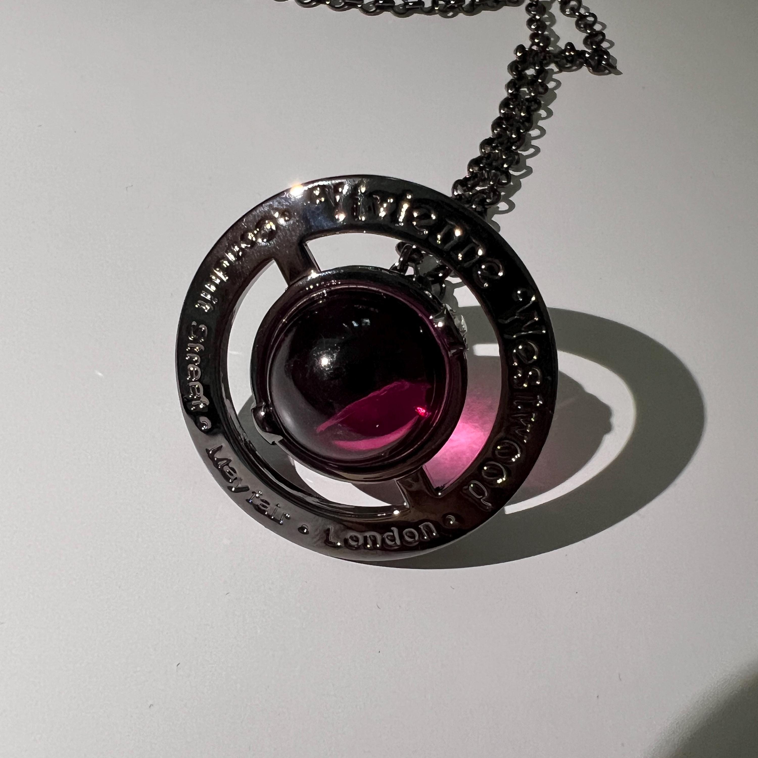 Vivienne Westwood Orb Necklace, Burgundy Red Gemstones Pendant - Etsy