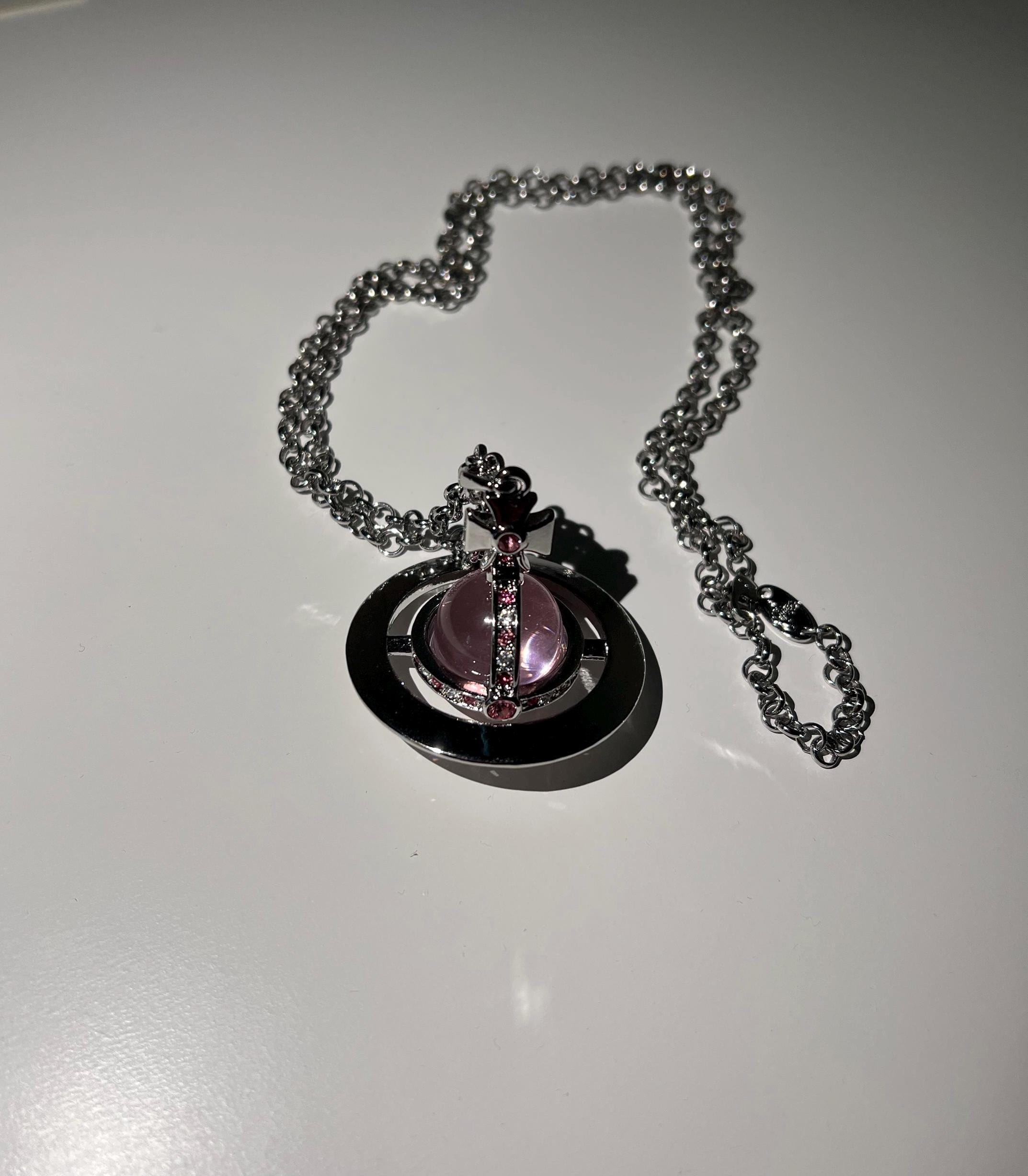 Vivienne Westwood Pink Orb Silver Necklace - Small - Etsy