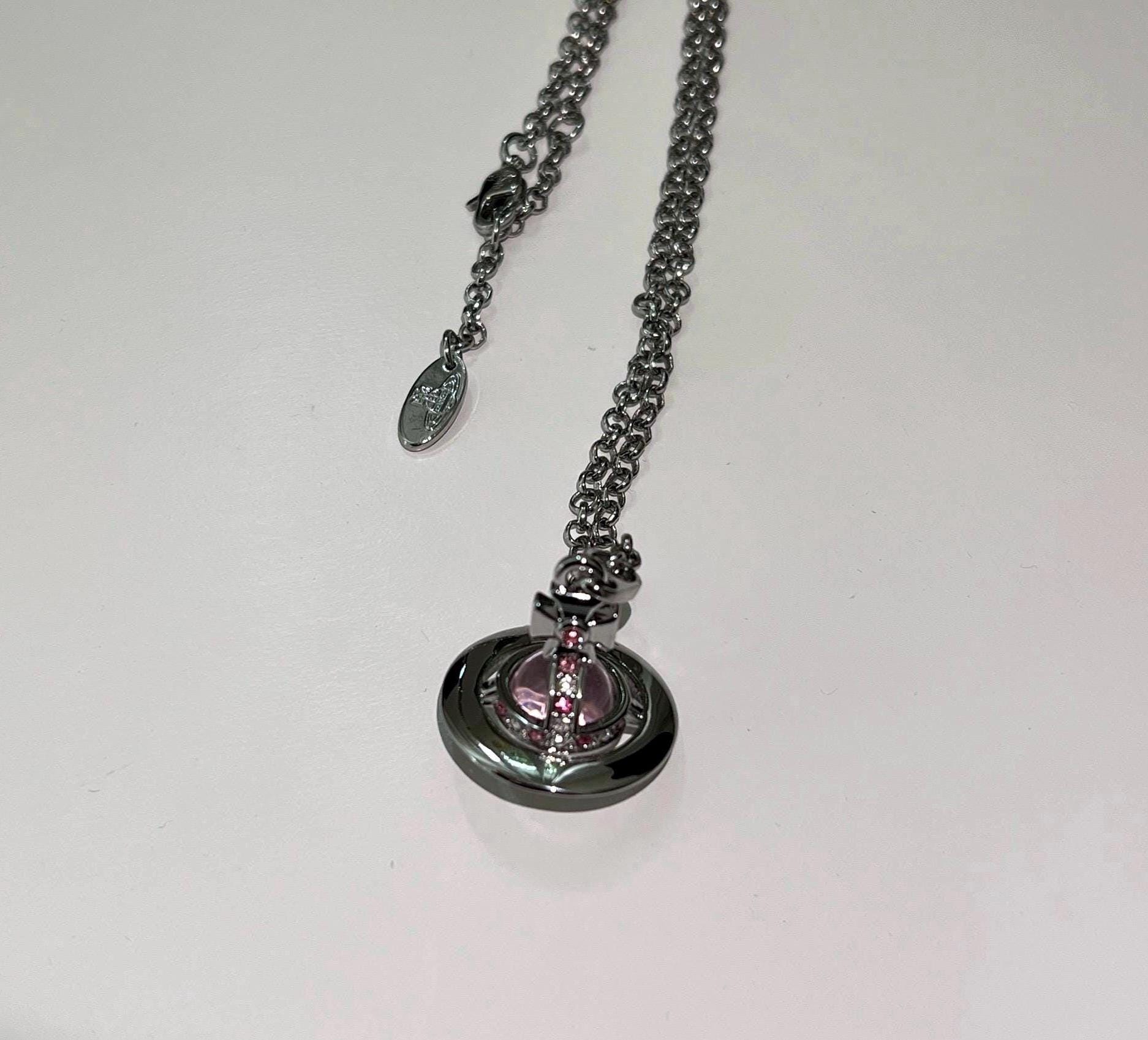 Vivienne Westwood Tiny Pink Orb Necklace - Etsy