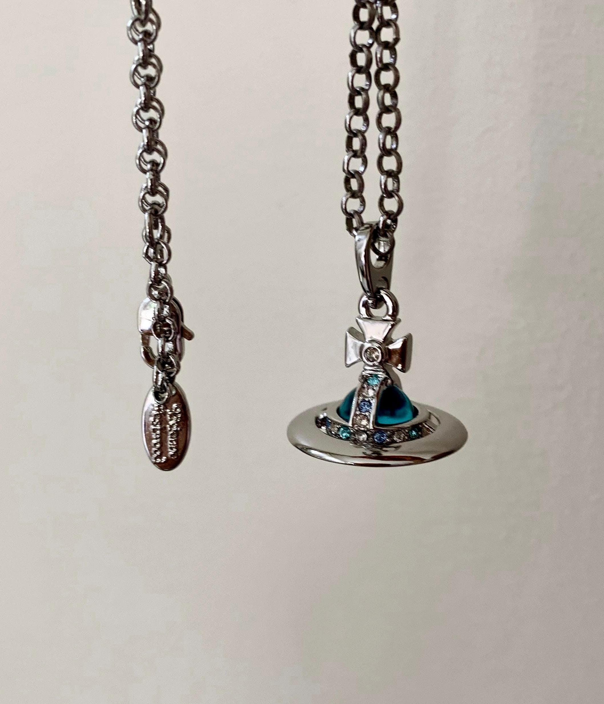 Vivienne Westwood Tiny Blue Orb Pendant Necklace - Etsy