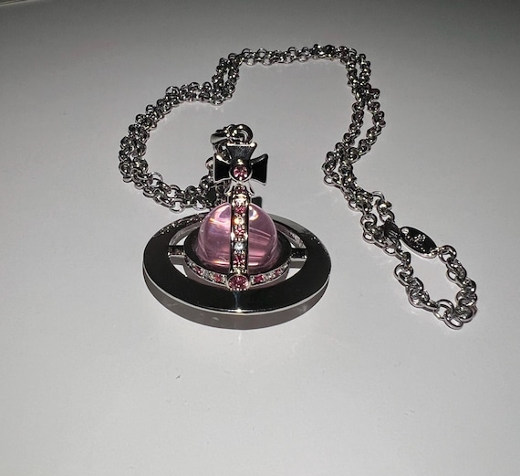 Vivienne Westwood Pink Orb Silver Necklace - Small - Etsy