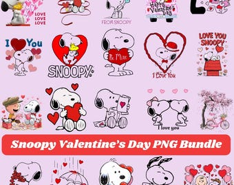 Snoopy Valentine PNG for Shirt, Cute Snoopy Love Design, Valentine’s Day PNG, Snoopy Valentine Clipart, Valentines Bundle Digital Download
