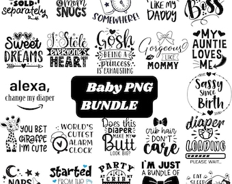 Baby Quotes PNG Bundle, Newborn Sayings (Digital Download)
