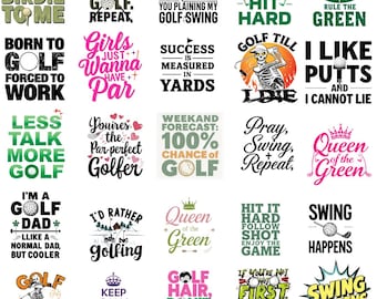 Funny Golf Quotes PNG Bundle, Golfer Humor Clipart (Digital Download)