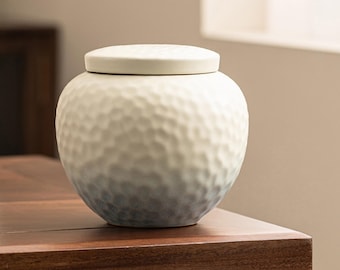 Handmade Ceramic Pet Urn | Personalized High-Fire Porcelain Ashes Jar