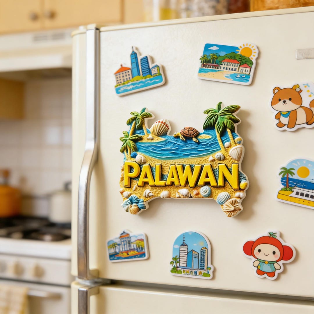 Hand-painted Palawan Island Philippines Compass Fridge Magnet, Travel ...