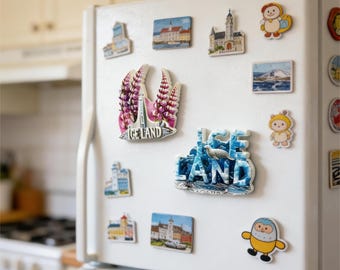 Calamita Frigorifero Reykjavik Islanda – Souvenir Da Viaggio, 5x5 Cm, In Erba Sintetica, Idea Regalo