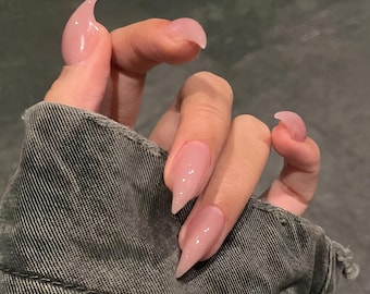Custom-blended dusty pink cat claw press-on nails — a wedding must-have and the perfect gift for yourself or a friend.