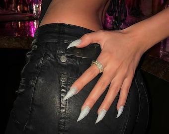 Silberne Glitzer Katzenpfoten Nagelkunst,Nagelsticker,Katzenpfoten Nagelkunst,ein Geschenk für Katzenliebhaber,ein Geschenk für Ihre Frau,ein Party Gastgeschenk.