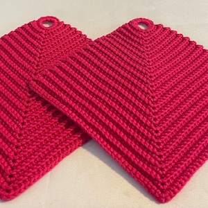 Agarraderas de ganchillo - Estilo retro, hechas a mano, 2 piezas - Accesorio de cocina - Hechas de algodón