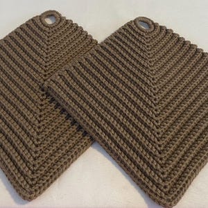 Presine all'uncinetto - Stile retrò, fatte a mano, 2 pezzi - Accessorio da cucina - Realizzate in cotone