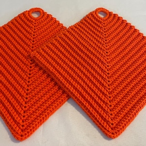 Agarraderas de crochet - Estilo retro hechas a mano 2 piezas - accesorio de cocina - hecho de algodón