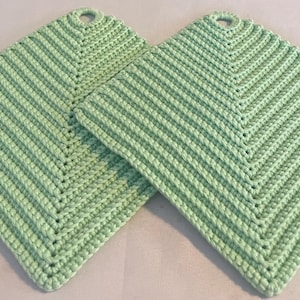 Presine all'uncinetto in stile retrò - fatte a mano, set da 2 - accessorio da cucina - in cotone