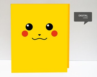 Valentine's Day Pikachu printable card (digital card)