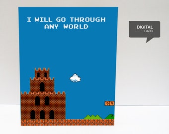 Castle (ver. Blue) Valentine&#39;s Day Love Printable Card