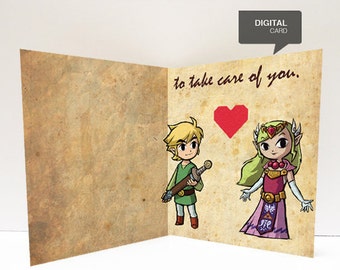 Zelda Valentine's Day card printable (digital card)