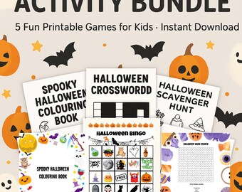 Halloween Printable Games Bundle – Kids Party Activities (PDF)