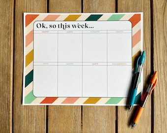 Bright Retro Printable Weekly Planner for Women