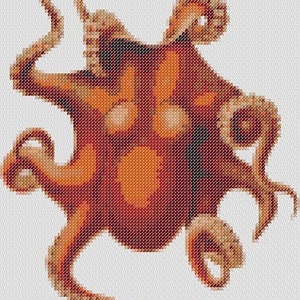 Octopus Cross Stitch Pattern PDF Digital chart Download sewing craft needle art DIY embroidery croix