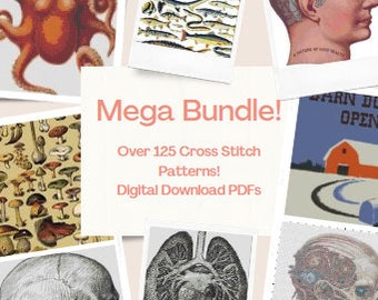 Ultimate Mega Bundle: Complete Collection of Digital Cross Stitch Patterns PDF download Over 125 xstitch charts