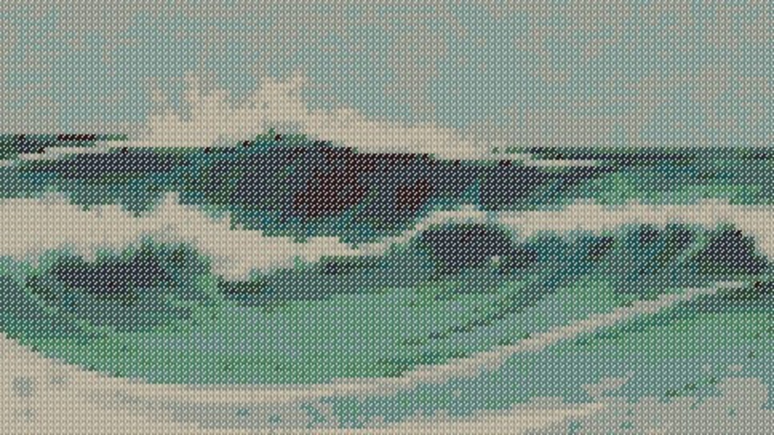 Ocean Waves Digital Cross Stitch Pattern PDF Chart Sewing Craft Needle Art DIY Embroidery Croix