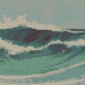 Ocean Waves - Digital Cross Stitch Pattern PDF chart sewing craft needle art DIY embroidery croix