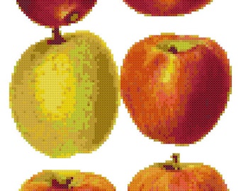 Apples Digital Cross Stitch Pattern PDF Download sewing craft needle art DIY embroidery croix