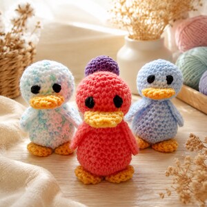 Duck Crochet Pattern, Amigurumi Duckling PDF, Cute Baby Bird Toy, Stuffed Animal, Easy Beginner Project