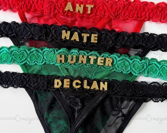 Personalized Rhinestone Name Thong: Custom Name Thong