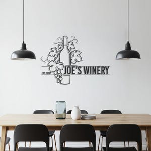 Art mural de domaine viticole personnalisé pour amateurs de vin – décoration personnalisée de bouteille de vin, enseigne de bar rustique, art de cuisine de vignoble, idée cadeau unique de domaine viticole